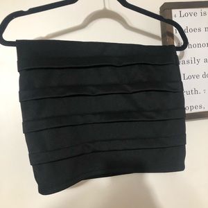 Black silky mini skirt